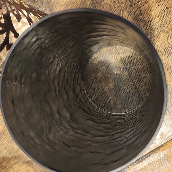 Large Hurricane Filagree Antique Bronze With Smokey Black Insert Candle Holder - Picture 5 of 7